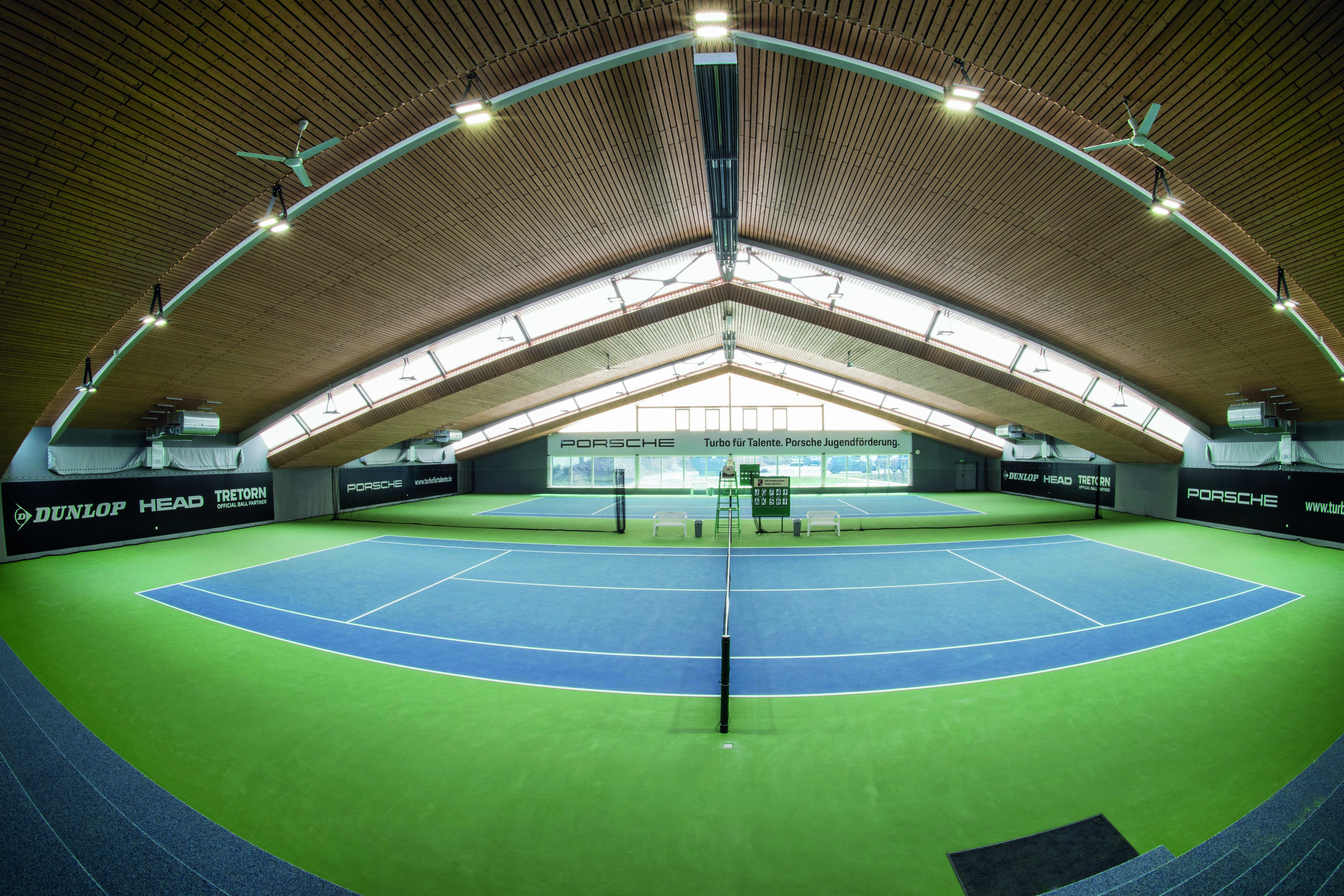 Tennishallenansicht des Württembergischen Tennis-Bundes (WTB)