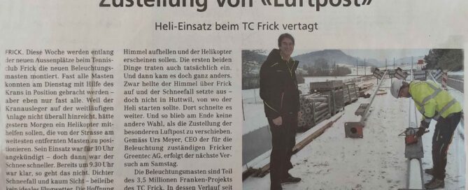 Bild des Zeitungsausschnittes aus der Neuen Fricktaler Zeitung